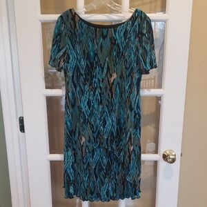 Connected Petite Teal and Black Party/Coctail Dress Size: 10P